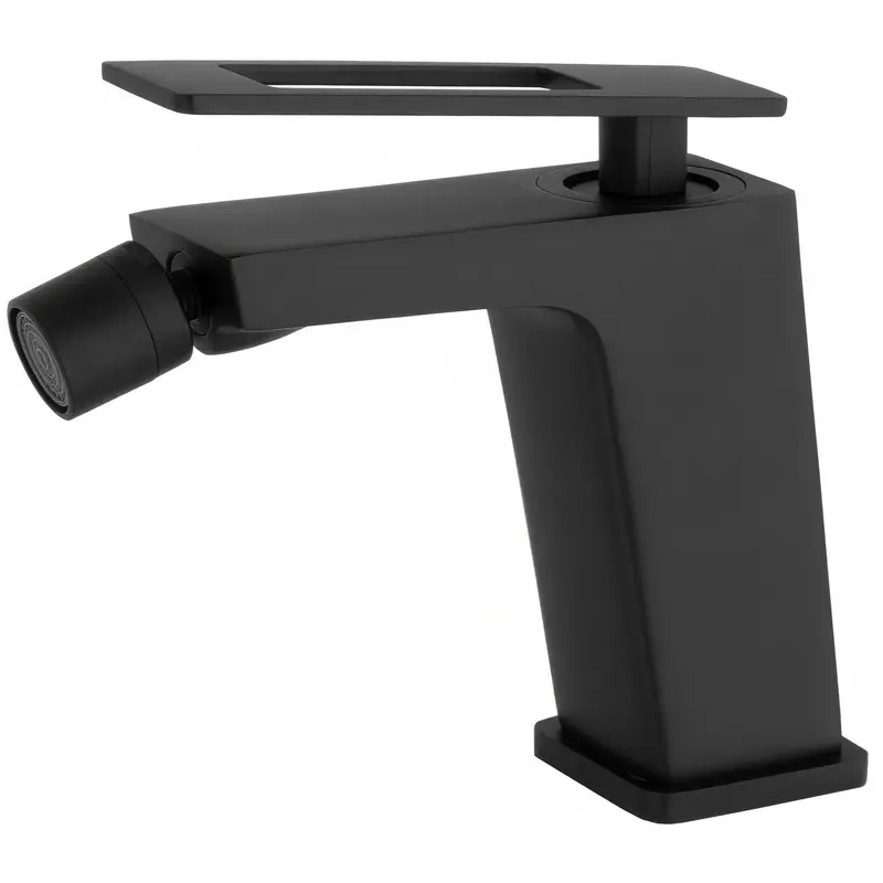 Grifo de bidet monomando cuadrado negro mate con maneta hueca Cabrera de Valaz