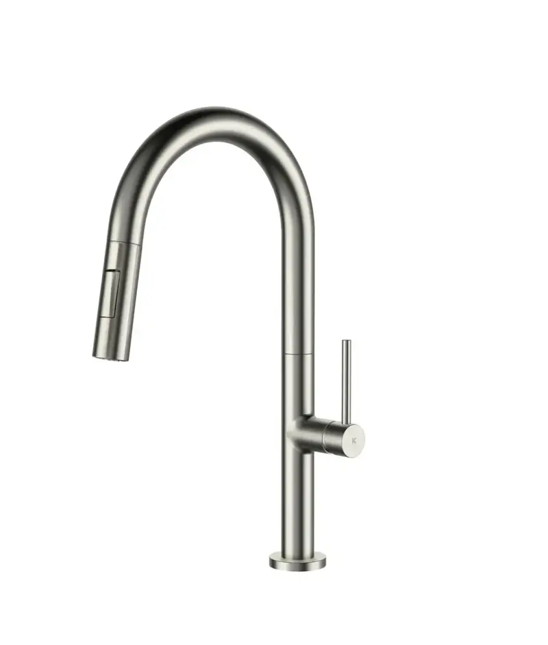 Grifo de cocina con fregadero extraíble en acero inoxidable acabado gris cepillado Plenum Källa