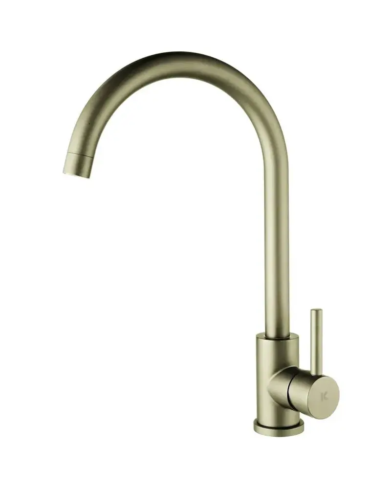 Grifo de cocina con monomando en acero inoxidable acabado oro cepillado Plenum Källa