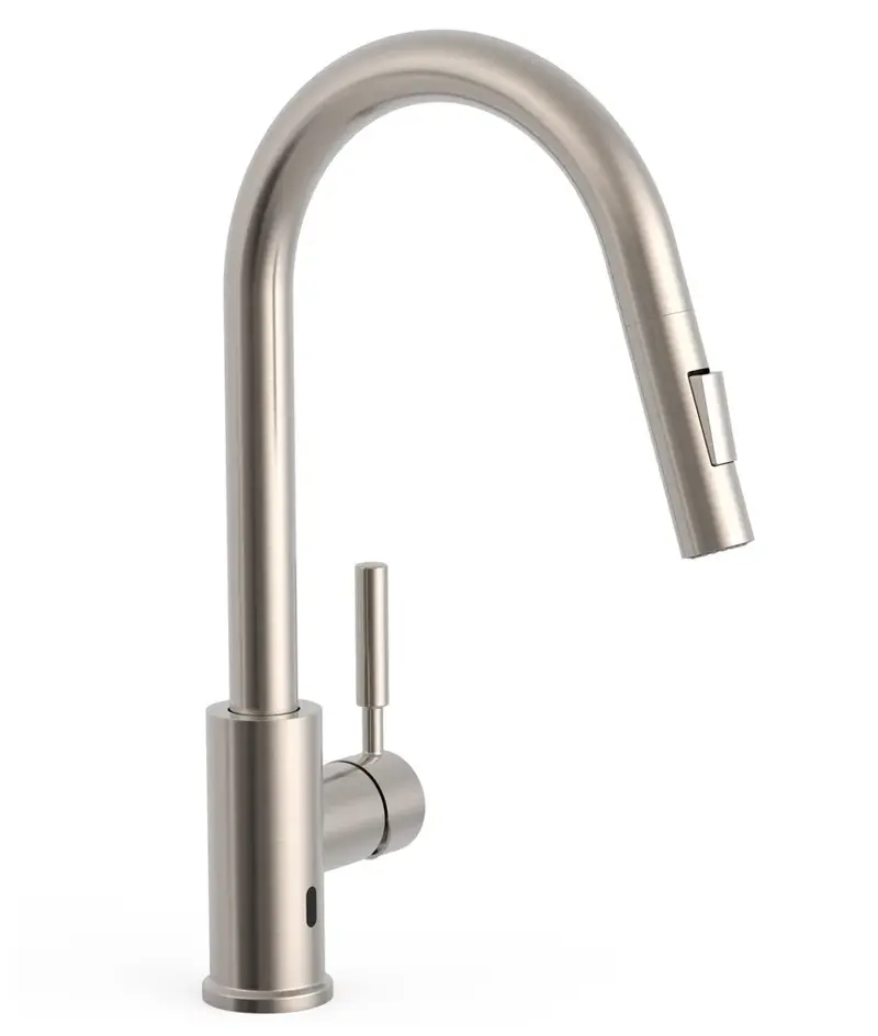 Grifo de cocina electrónico de acero inoxidable con acabado cepillado Tempo Standard TRES