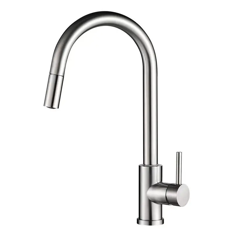 Grifo de cocina extraíble monomando en acero cepillado Parana de Valaz