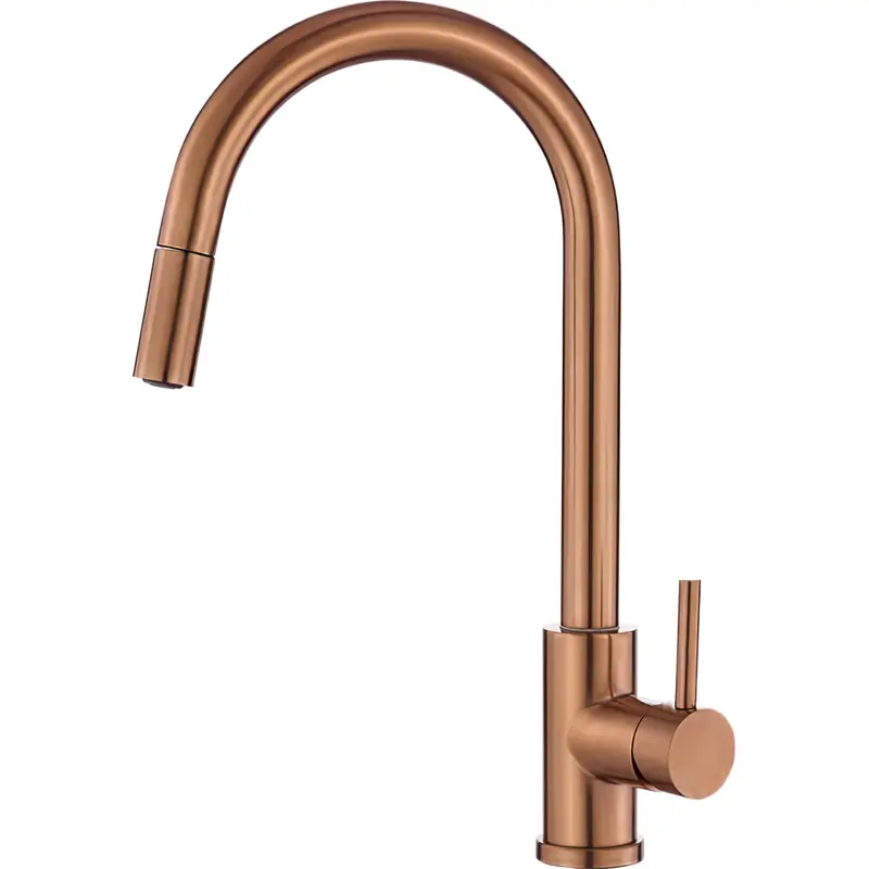 Grifo de cocina extraíble monomando oro rosa cepillado Paraná de Valaz
