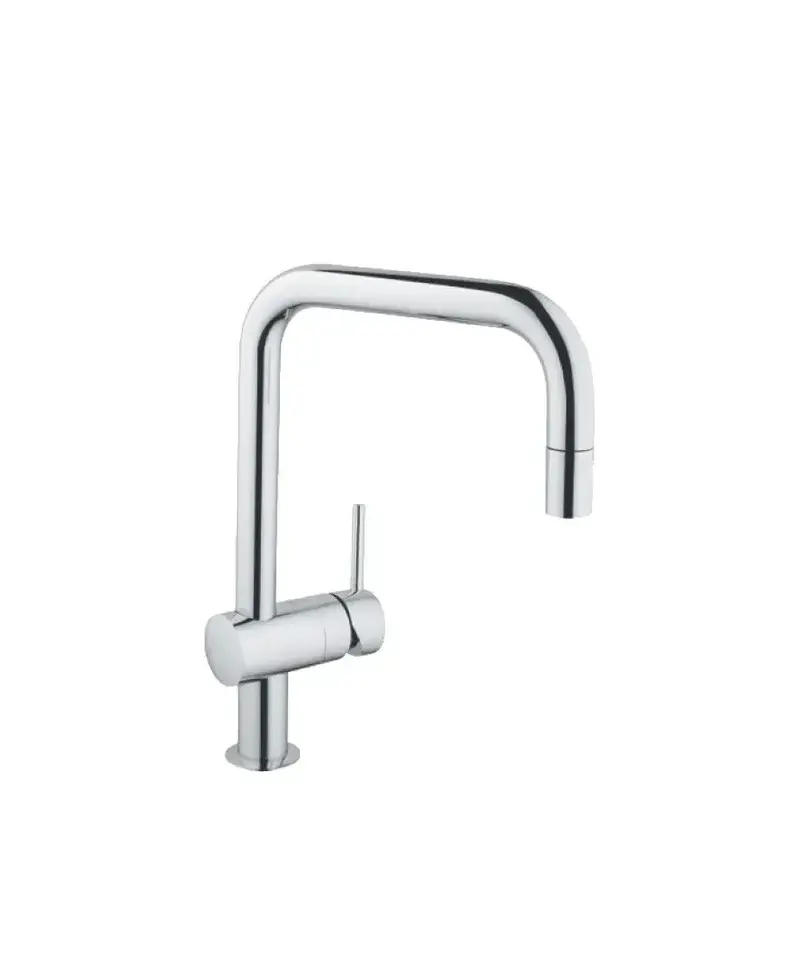 Grifo de cocina monocomando cromado en latón con caño extraíble Pelican de Aquore