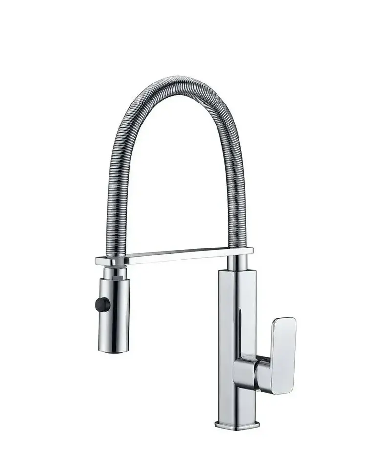 Grifo de cocina monomando con caño alto fabricado en latón cromado Toulouse de Imex