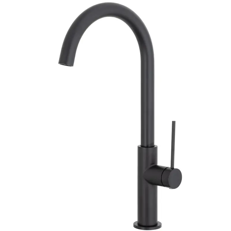 Grifo de cocina monomando con caño giratorio en negro mate Flumen de Valaz