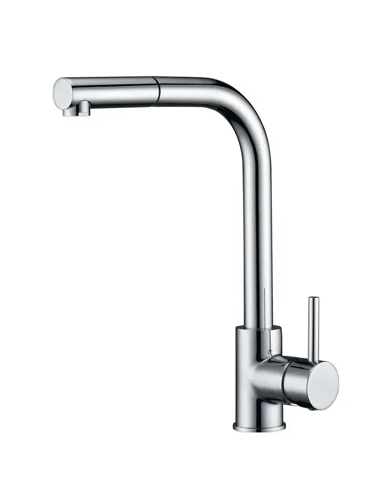 Grifo de cocina monomando de caño alto con manguera con teleducha cromada Malta de Imex