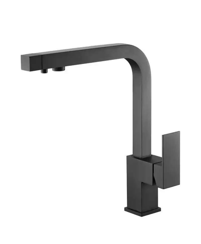 Grifo de cocina monomando de caño alto con osmosis en color negro mate Capri de Imex