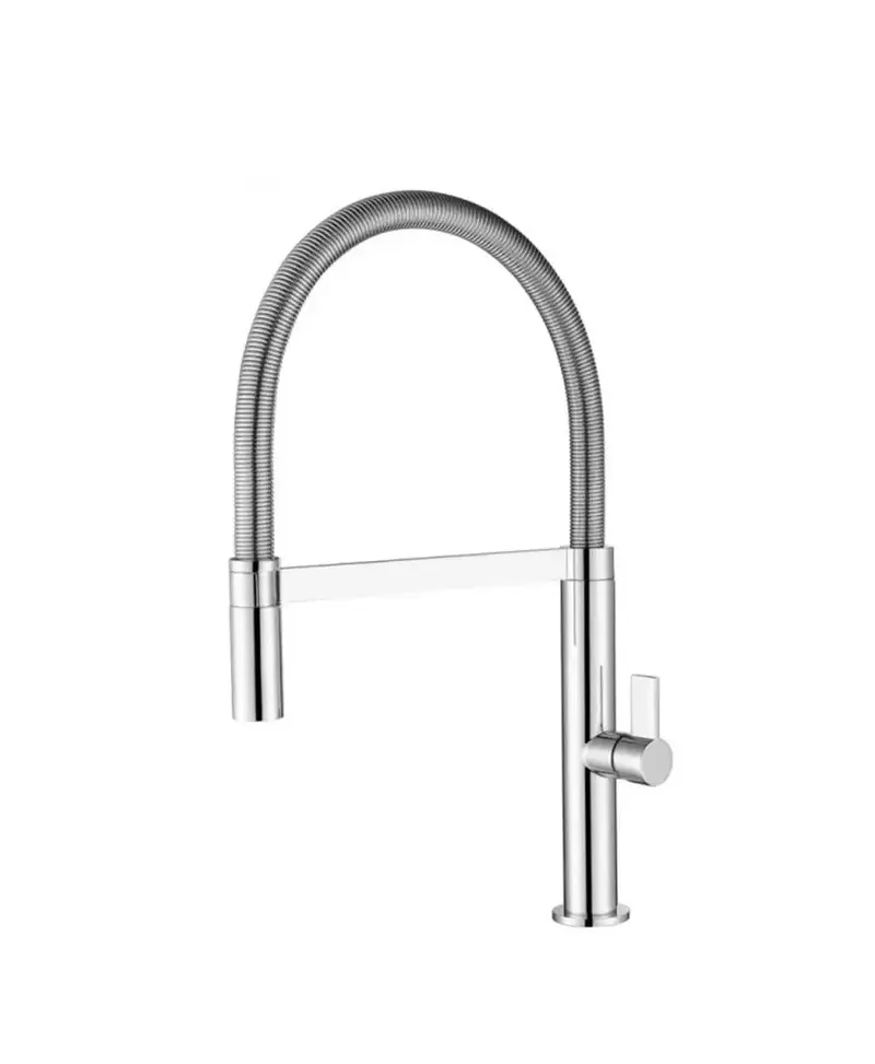 Grifo de cocina monomando de caño alto fabricado en latón acabado cromado Laos de Imex