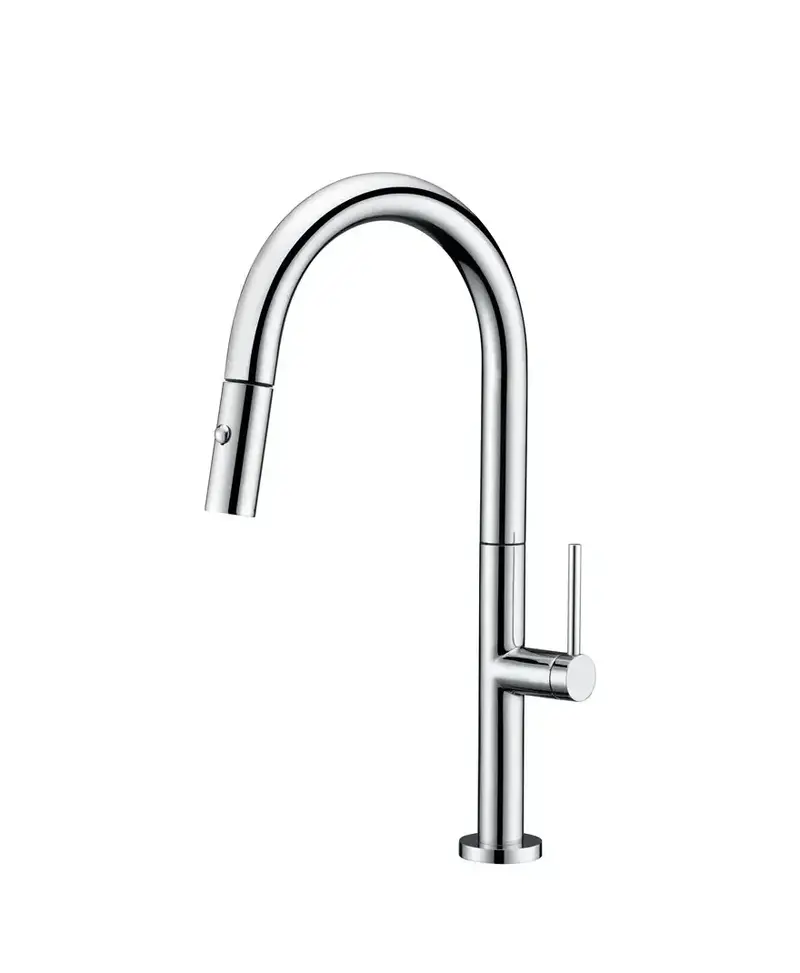 Grifo de cocina monomando de caño alto fabricado en latón acabado cromado Samoa de Imex