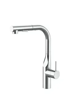 Grifo de cocina recto con ducha extraíble y acabado cromado Glera Roca