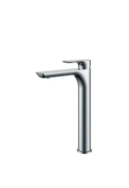 Grifo de diseño moderno para lavabo con un caño alto y un acabado cromado Nassau de Imex