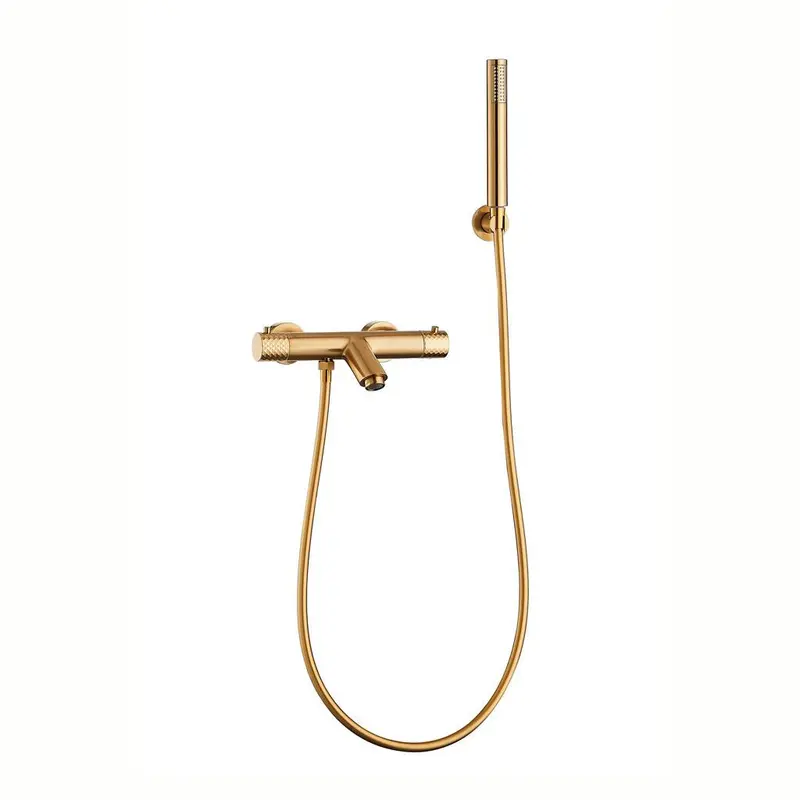 Grifo de ducha/bañera termostático dorado cepillado maneta luxury Birim de Valaz