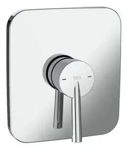 Grifo de ducha empotrable de diseño rectangular con acabado cromado Pals Roca