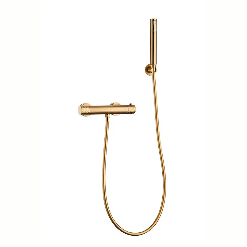 Grifo de ducha termostático dorado cepillado maneta luxury Birim de Valaz
