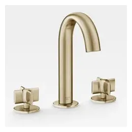 Grifo de lavabo bimando con caño giratorio en acabado color greige de Baia Armani Roca