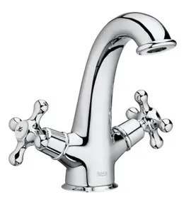 Grifo de lavabo bimando con mezclador y acabado cromado Carmen Roca