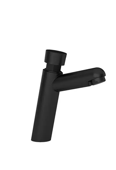 Grifo de lavabo con pulsador temporizador en negro mate Navia de Valaz