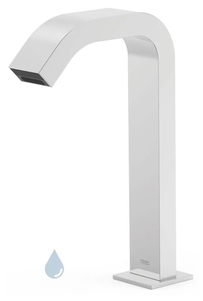Grifo de lavabo con sensor electrónico acabado en cromo Tres