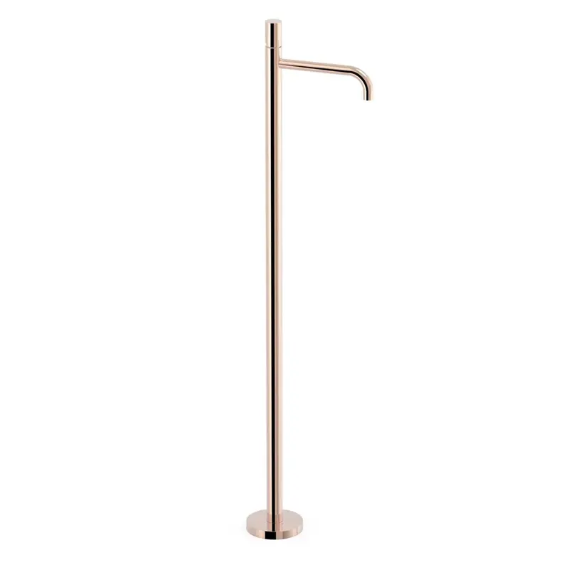 Grifo de lavabo de latón con acabado oro rosa 24K monomando de pie STUDY EXCLUSIVE TRES