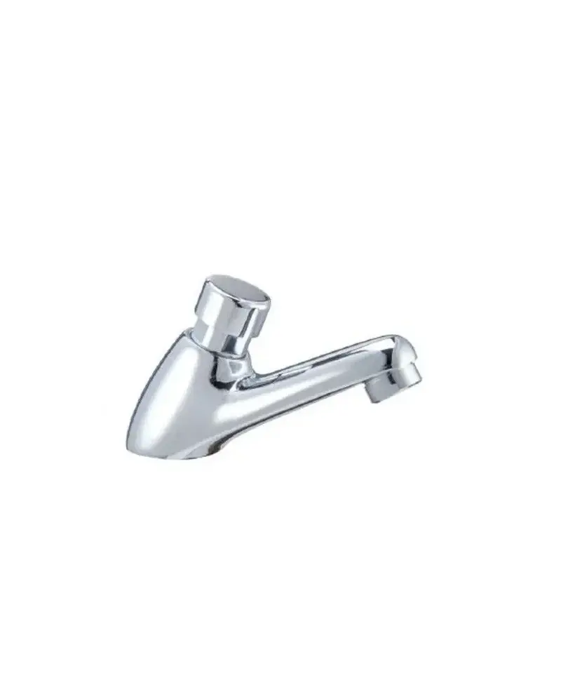 Grifo de lavabo de latón cromado temporizado con cierre automático de Aquore