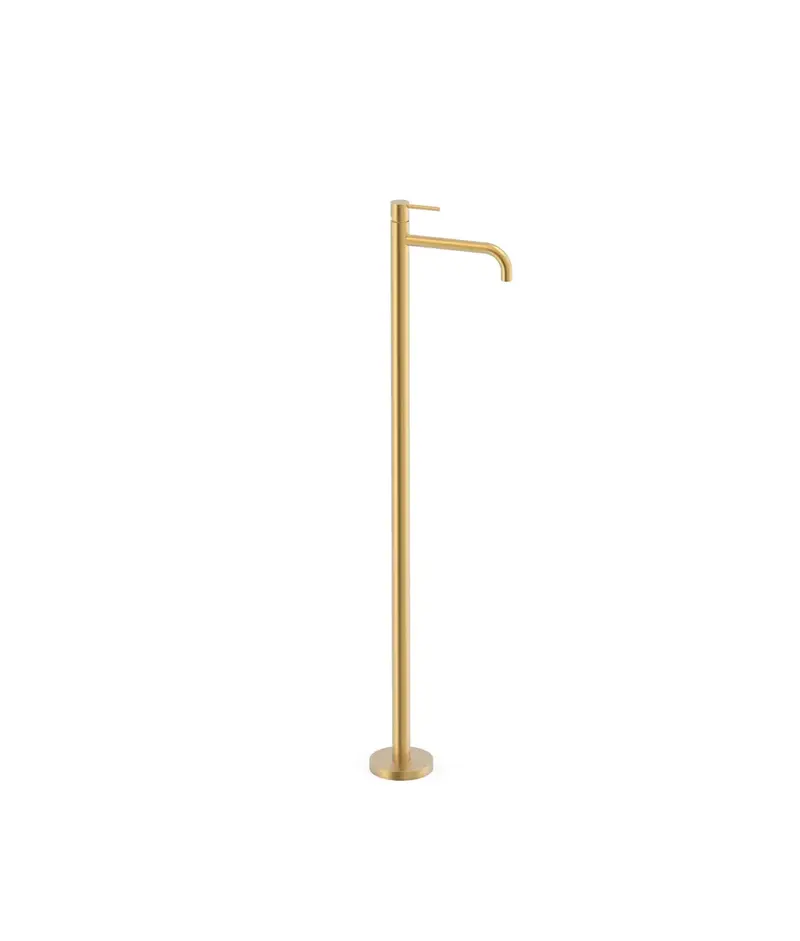 Grifo de lavabo de pie monomando con maneta en latón acabado oro mate STUDY EXCLUSIVE TRES