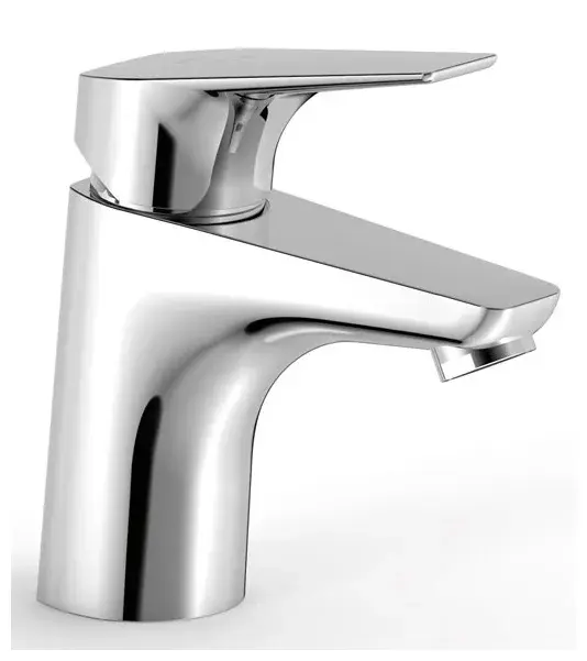 Grifo de lavabo ecoeficiente con monomando acabado cromado Canigó Tres