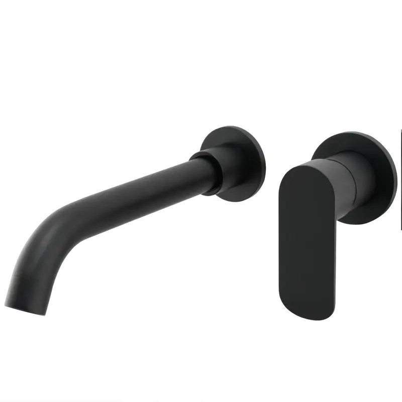 Grifo de lavabo empotrado monomando con caño de 21 cm en negro mate Tuejar de Valaz
