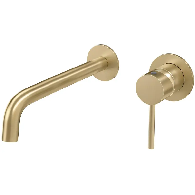 Grifo de lavabo empotrado monomando con caño de 26 cm en oro mate Deva de Valaz