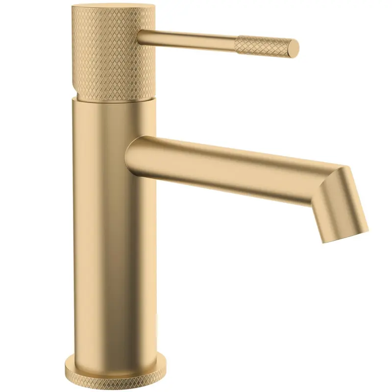 Grifo de lavabo monomando de caño recto con maneta luxury en oro mate Casares de Valaz
