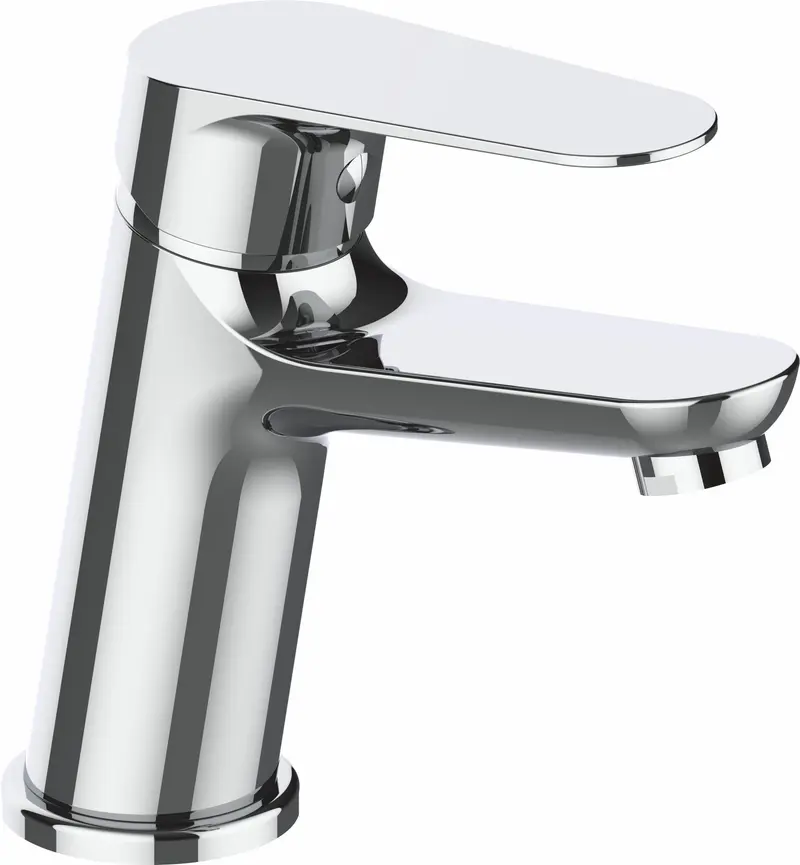Grifo de lavabo monomando de diseño curvo en cromado Pisuerga de Valaz