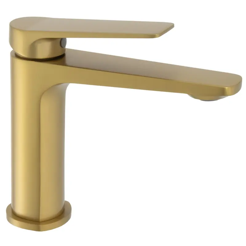 Grifo de lavabo monomando de perfil bajo en oro mate Valdivia de Valaz