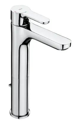 Grifo de lavabo monomando de repisa con desagüe automático en acabado cromado Roca