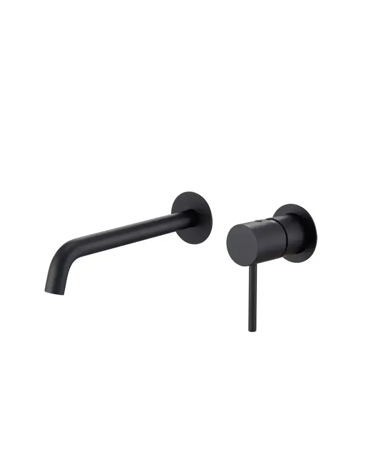 Grifo de lavabo monomando empotrado en latón negro mate sin caja de registro Monza de Imex