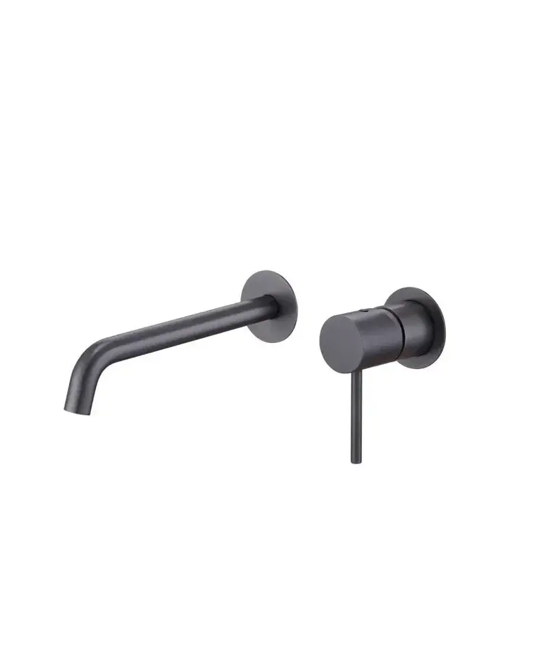 Grifo de lavabo monomando y empotrado sin caja de registro en latón Black gun metal Monza Imex