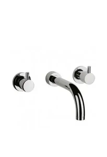 Grifo de Pared Bimando para Lavabo Tube Unisan - Latón Cromado