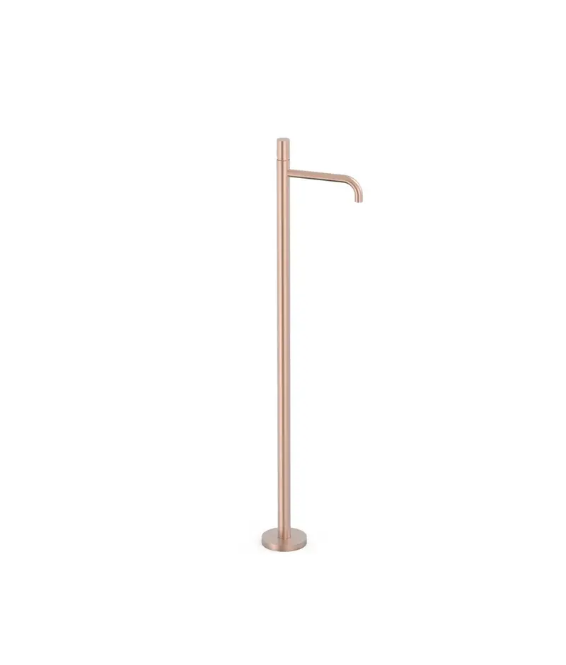 Grifo de pie para lavabo de latón con acabado oro rosa mate STUDY EXCLUSIVE TRES