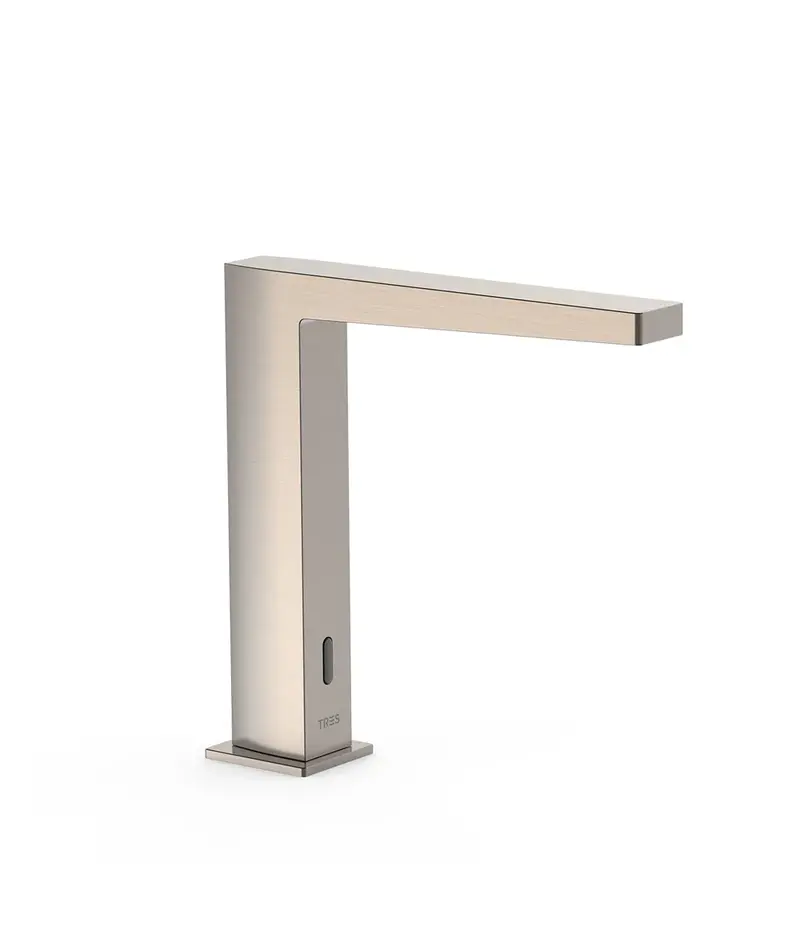 Grifo electrónico para lavabo con sensor de infrarrojo en acero Slim TRES