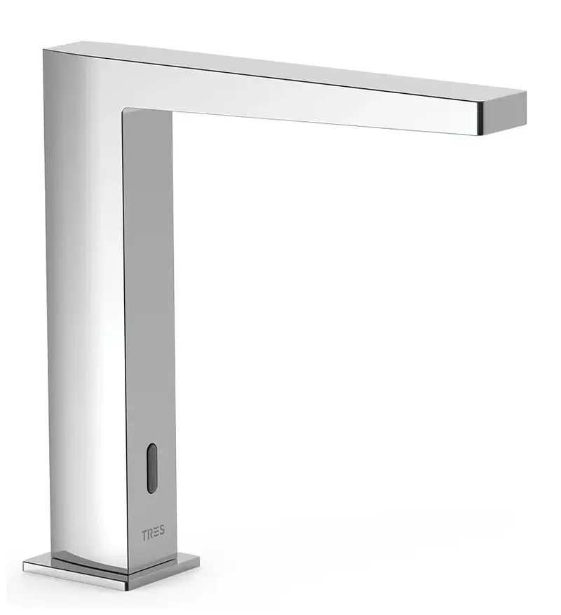 Grifo electrónico para lavabo de baño con acabado cromado Slim Tres