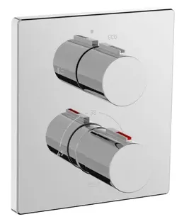 Grifo empotrable de baño y ducha con inversor, latón acabado cromado T-2000 Roca