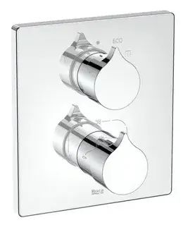 Grifo empotrable de dos vías para baño y ducha en latón con acabado cromado Insignia Roca