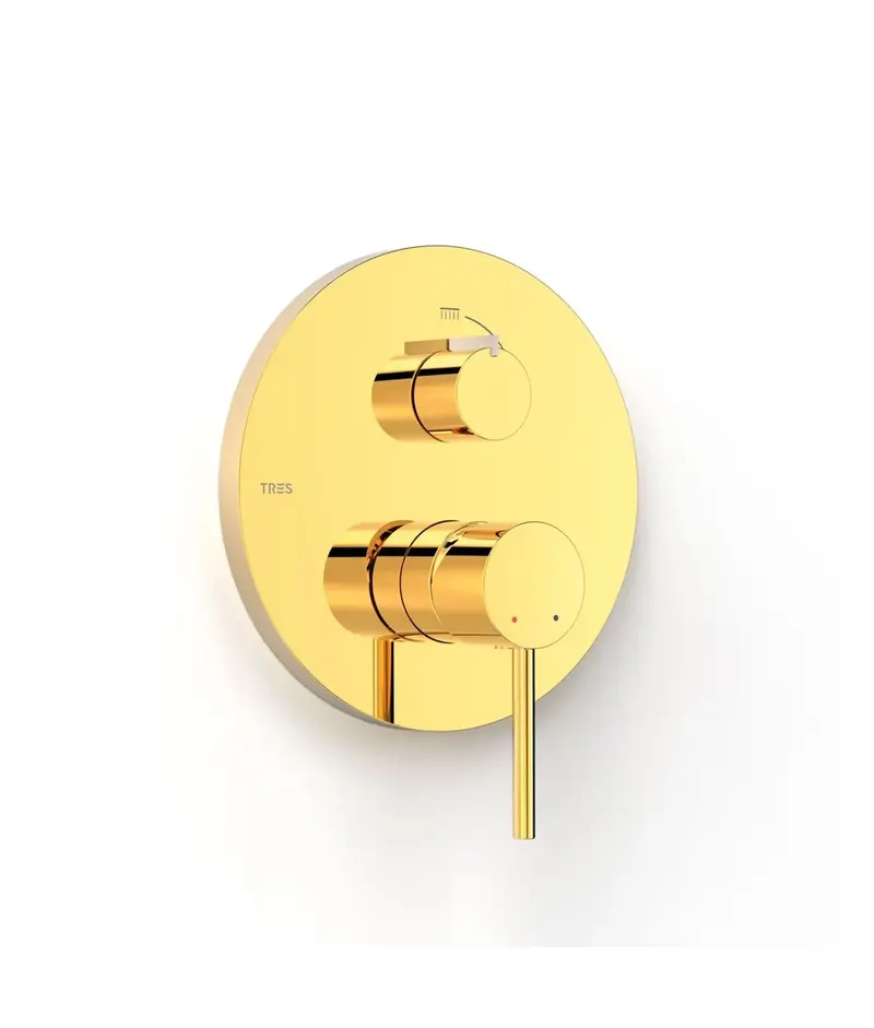 Grifo empotrable de latón con maneta acabado oro STUDY EXCLUSIVE TRES