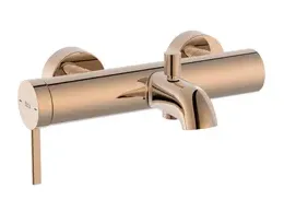Grifo monocomando exterior para ducha con acabado oro rosado Ona Roca