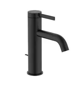 Grifo monocomando para lavabo con desagüe automático acabado negro mate Ona Roca