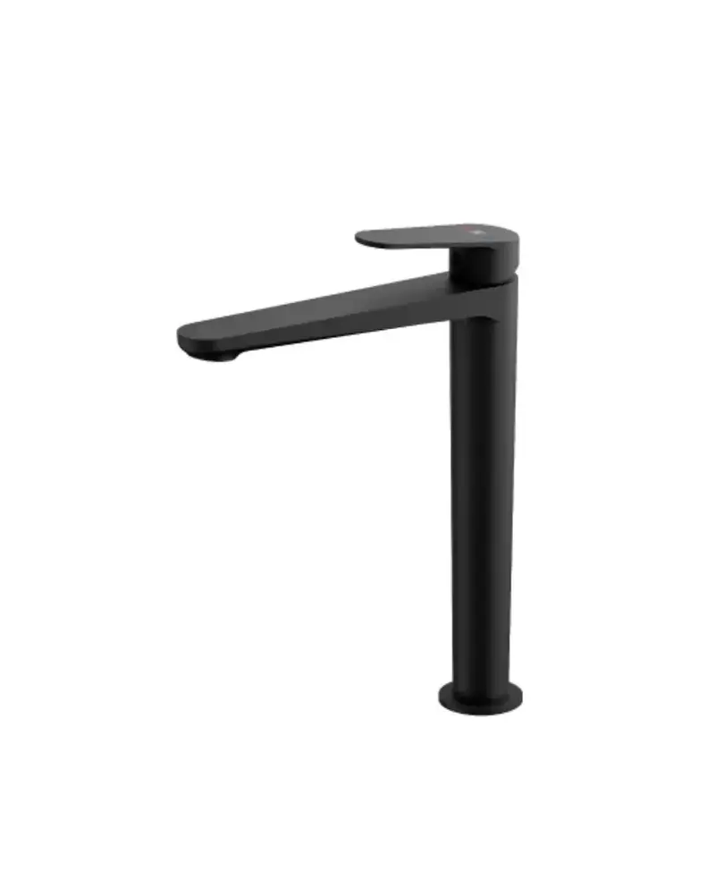 Grifo monomando alto para lavabo con cartucho cerámico y acabado negro mate Fine Källa