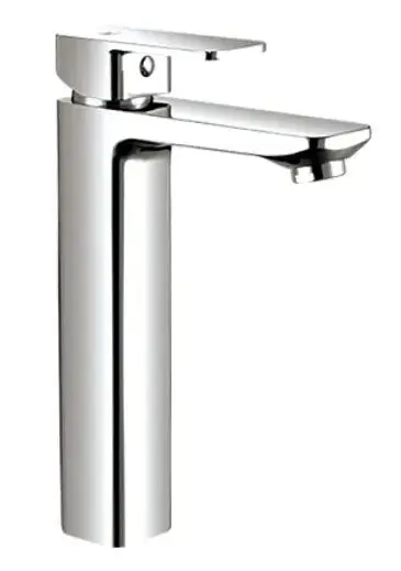 Grifo monomando alto para lavabo de latón con acabado cromado SKARA Källa