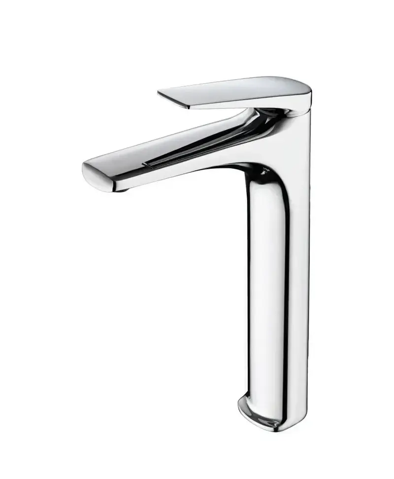Grifo monomando con caño alto para lavabo fabricado en latón con acabado cromado Delos de Imex