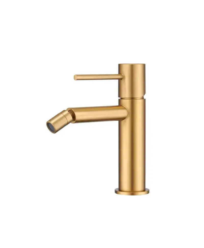 Grifo monomando de bidé con cartucho de 25 mm fabricado en latón con acabado en oro cepillado Monza de Imex