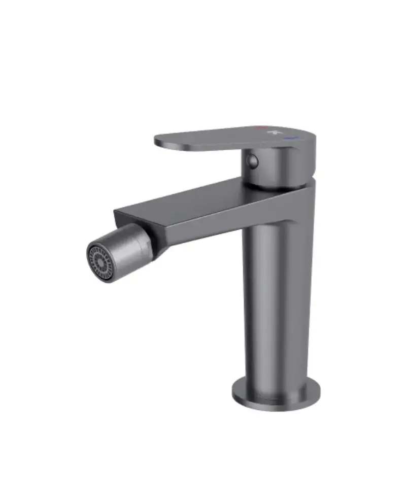 Grifo monomando de bidet con cartucho cerámico y acabado grafito, atomizador de latón Serie Fine Källa