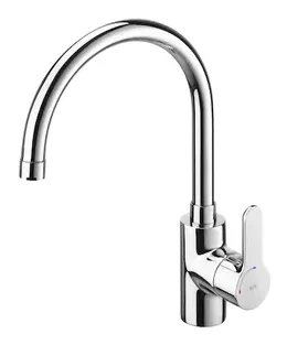 Grifo monomando de cocina con caño giratorio para instalación en repisa con acabado cromado L20 Roca