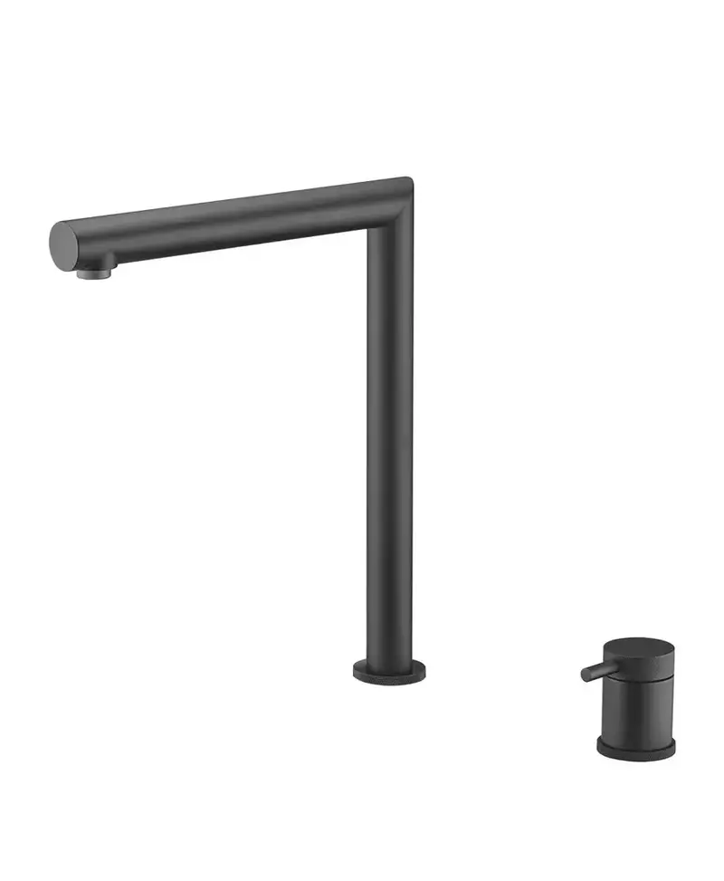 Grifo monomando de cocina con caño plegable de latón y de acabado negro mate Itaca de Imex